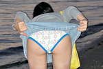 Seashore ass upskirt